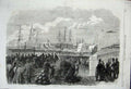 Old Antique Print 1865 Naval Festival Portsmouth Reine Hortense Ship War 19th