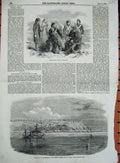 Original Old Antique Print 1855 Stanislaus Ship Dnieper River Ismail Pacha War