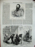 Old Antique Print 1864 General Stuart David Garrick Haymarket Theatre Ada 19th