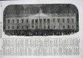 Original Old Antique Print 1856 Peace Illuminations East India House Building