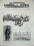 Original Old Antique Print War Soudan 1885 Sheep Goats Middleton Crocodile Nile