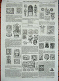 Original Old Antique Print 1856 London Signs Badges Cecil Street James 19th
