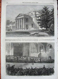 Old Antique Print 1866 Oakley Suffolk London Rifle Volunteers Westminster 19th
