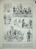 Original Old Antique Print 1887 Lord Mayor'S Show Education Charity Commerce
