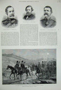 Original Old Antique Print 1884 Afghan Boundary Siers Persia Hulme Methuen War