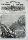 Old Antique Print 1863 War America Federal Supply Train Tennessee River 19th