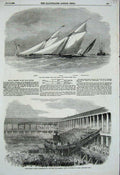 Original Old Antique Print 1856 Sunday School Piece Halifax Yacht Amazon Secret