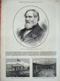 Old Antique Print Van Weyer Belgian Minister 1874 Liverpool Huddersfield 19th