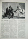 Original Old Antique Print 1887 Miser Farebrother Gordon Browne Man Bed Chair