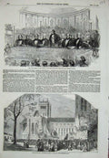 Old Antique Print 1852 Lord John Russell Leeds Durham Election Lord Vane 19th