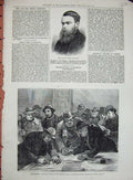 Original Old Antique Print 1856 Market Nassau Earthquake Japan Ship Wreck Diana