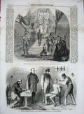 Old Antique Print 1860 United Service Institution Monreale Prison Sicily 19th