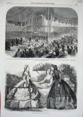 Original Old Antique Print 1865 Fashion Prince Wales Mary'S Hospital Paddington