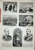 Old Antique Print 1877 Statue King Robert Bruce Slade Denison Plevna War 19th
