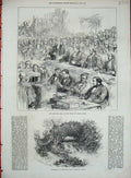 Old Antique Print Waterfall Tichborne Park Hants 1871 Court Trial Queen 19th