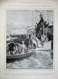 Original Old Antique Print 1905 German Emperor Messina Royalty Mediterranean