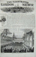 Original Old Antique Print Grand Soiree Glasgow Anthenaeum 1848 Scotland 19th