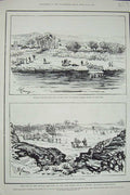 Old Antique Print 1885 Merawi Abou General Earle Nile Handab War Soudan 19th