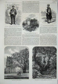 Original Old Antique Print 1864 Tomb Potatau Helmingham Church Suffolk Cemetery