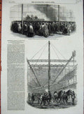 Old Antique Print 1851 Professor Cowper Exhibition Building Girders Aisle 19th