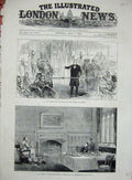 Old Antique Print 1880 Bradlaugh House Commons Palace Westminster Tower 19th