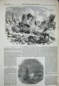Old Antique Print 1855Interior Mamelon Sidon Ship Steamer Shelling Kertch 19th