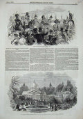 Old Antique Print 1846 Review Hyde Park Duchess Northumberland Sion House 19th