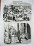 Original Old Antique Print 1862 Agricultural Show Battersea Canning Westminster
