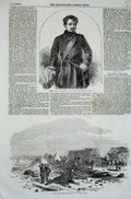Old Antique Print 1856 General Colin Campbell War Explosion Inkerman Mill 19th