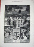 Antique Print Ref.970 1881 Night Fete Botanic Gardens Regent'S Park London