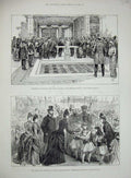 Old Antique Print 1886 Prince Wales London Colonial Indian Crystal Palace 19th