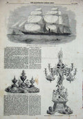 Old Antique Print 1856 Wilcox Anderson Services Steam Ship Pera King Siam 19th