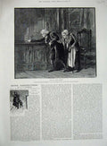 Original Old Antique Print 1887 Miser Farebrother Gordon Browne Mr Mrs Barley