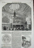 Old Antique Print 1854 Chapel Royal Windsor Castle Mary'S Church Dorset 19th