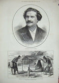 Original Old Antique Print 1876 Signor Rossi Italian Lieutenant Cameron Africa