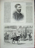 Old Antique Print 1882 Malet Egypt Cairo Duke Connaught British Flag War 19th