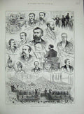 Old Antique Print 1886 Sketches Leeds Musical Festival Stanley Broughton 19th