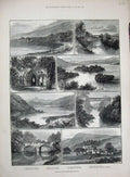 Old Antique Print 1882Aberfoyle Railway Loch Ard Forth Aberfoyle Scotland 19th