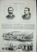 Original Old Antique Print 1880 Shewell Whittuck Sunderland Docks Earl Durham
