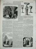 Old Antique Print 1859 Cripplegate Churchyard Bartholomew Lambe'S Chapel 19th