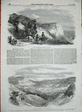 Old Antique Print 1855 Crimea Pass Poros Baidar Valley Baidar Mountains 19th