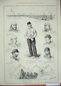 Original Old Antique Print Canvas City 1880 Rifle Shooting Ferguson Siers Tents