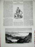 Antique Print *0284 1880 Statue Robert Burns New York Christiansand Norway