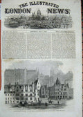 Original Old Antique Print Cockburn Street Edinburgh 1861 Scotland Architecture