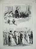 Old Antique Print 1893 Zola Institute Journalists Guildhall Lincoln'S Inn 19th