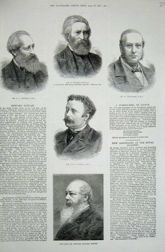 Antique Print Ref.971 1882 Edward Duncan Artist Douglas Woods Aitchison Men
