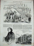 Old Antique Print 1852 Clergy Champ De Mars France Arago Portsmouth Dock 19th