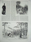 Original Old Antique Print French Sportsmen Brignon Wangen 1887 Nancy French