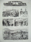 Original Old Antique Print 1887 Eisteddfod Festival Monmouthshire Pontypool Ox