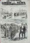 Original Old Antique Print 1882 Siers Egypt Life Guards Ship India Docks War